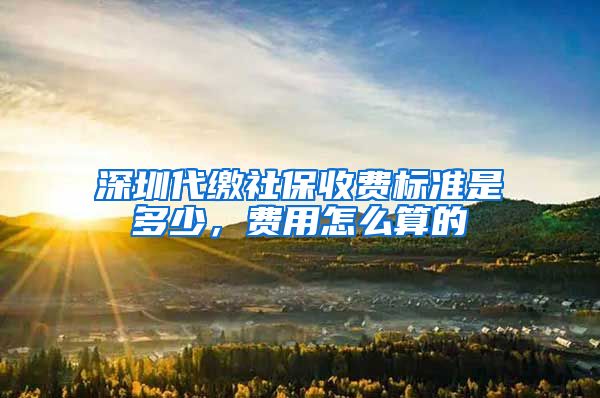 深圳代缴社保收费标准是多少，费用怎么算的