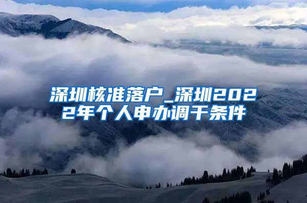 深圳核准落户_深圳2022年个人申办调干条件