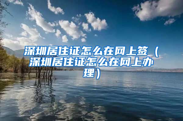 深圳居住证怎么在网上签（深圳居住证怎么在网上办理）