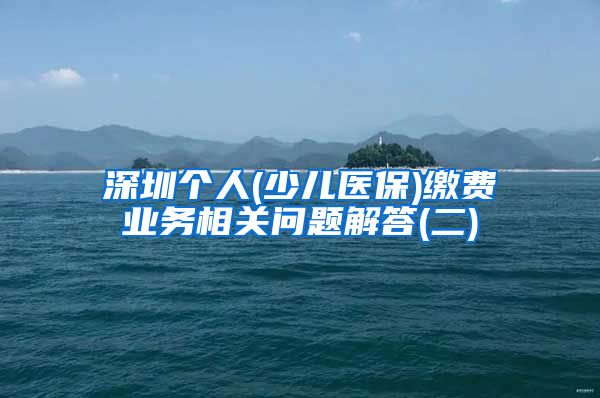 深圳个人(少儿医保)缴费业务相关问题解答(二)