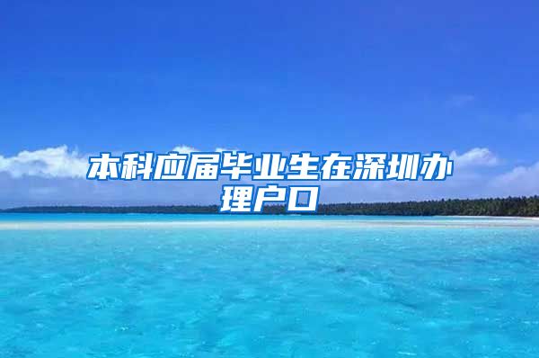 本科应届毕业生在深圳办理户口