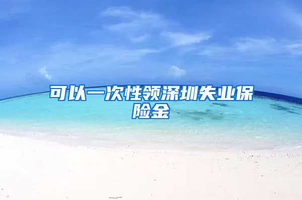 可以一次性领深圳失业保险金