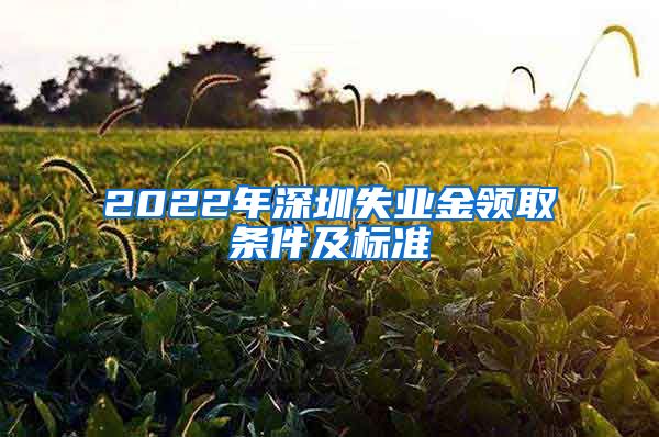 2022年深圳失业金领取条件及标准