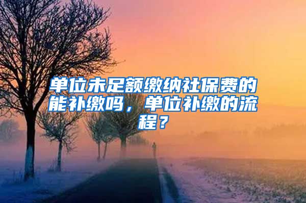 单位未足额缴纳社保费的能补缴吗，单位补缴的流程？