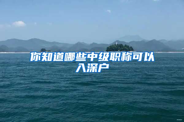 你知道哪些中级职称可以入深户
