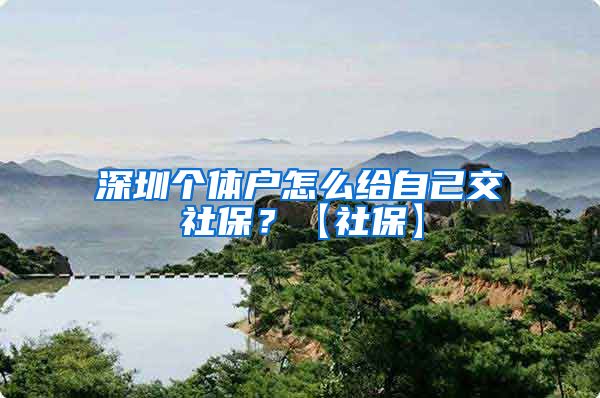 深圳个体户怎么给自己交社保？【社保】