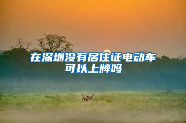 在深圳没有居住证电动车可以上牌吗