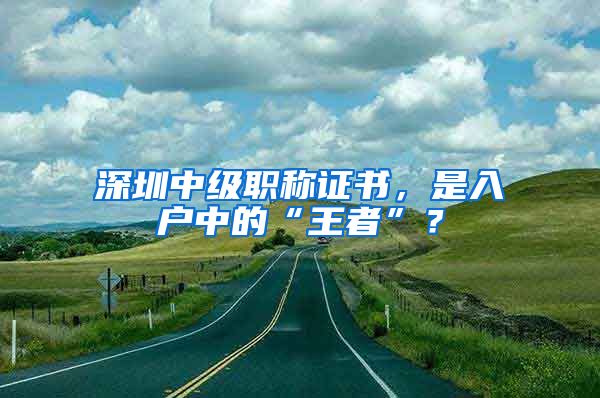 深圳中级职称证书，是入户中的“王者”？