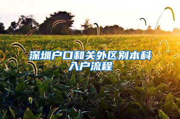 深圳户口和关外区别本科入户流程