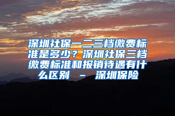 深圳社保一二三档缴费标准是多少？深圳社保三档缴费标准和报销待遇有什么区别 – 深圳保险
