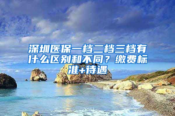深圳医保一档二档三档有什么区别和不同？缴费标准+待遇
