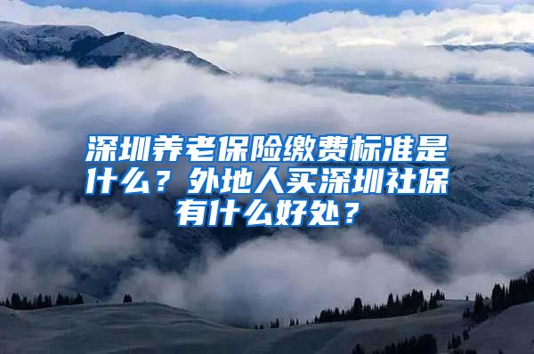 深圳养老保险缴费标准是什么？外地人买深圳社保有什么好处？