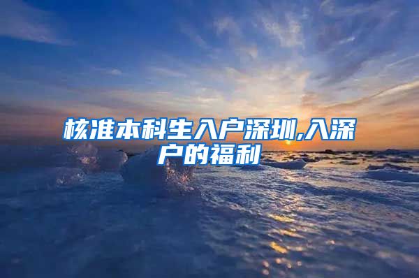 核准本科生入户深圳,入深户的福利