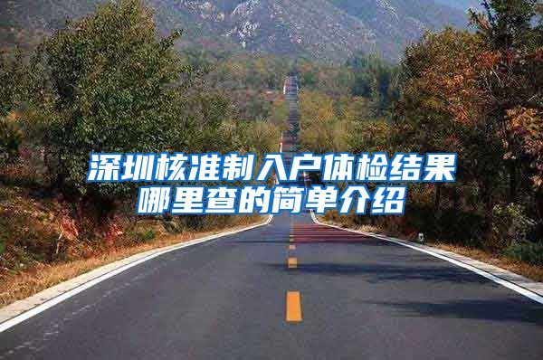 深圳核准制入户体检结果哪里查的简单介绍