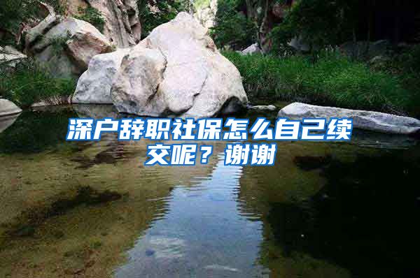 深户辞职社保怎么自己续交呢？谢谢