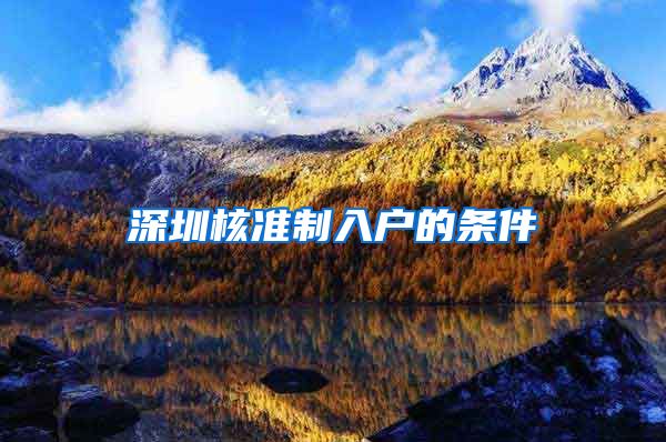 深圳核准制入户的条件
