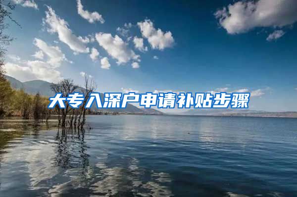 大专入深户申请补贴步骤