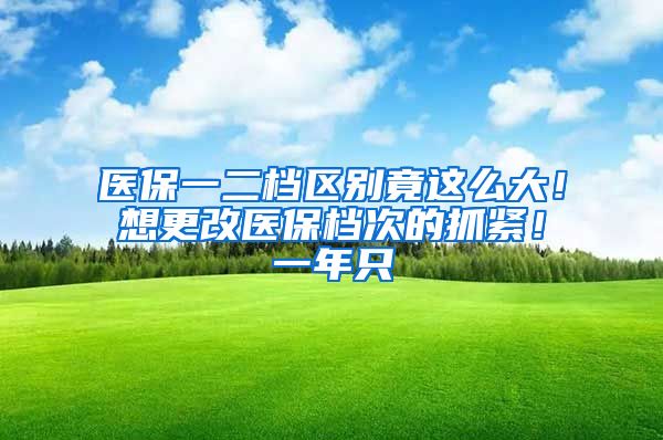 医保一二档区别竟这么大！想更改医保档次的抓紧！一年只