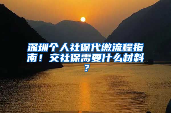深圳个人社保代缴流程指南！交社保需要什么材料？