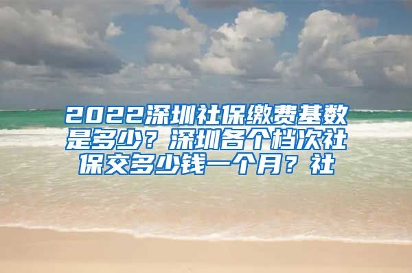 2022深圳社保缴费基数是多少？深圳各个档次社保交多少钱一个月？社