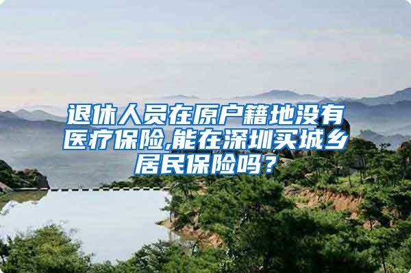 退休人员在原户籍地没有医疗保险,能在深圳买城乡居民保险吗？