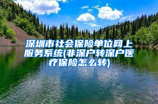 深圳市社会保险单位网上服务系统(非深户转深户医疗保险怎么转)