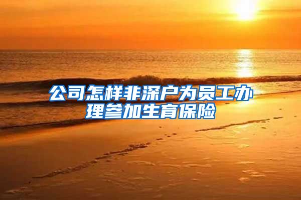 公司怎样非深户为员工办理参加生育保险