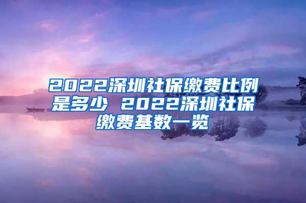2022深圳社保缴费比例是多少 2022深圳社保缴费基数一览