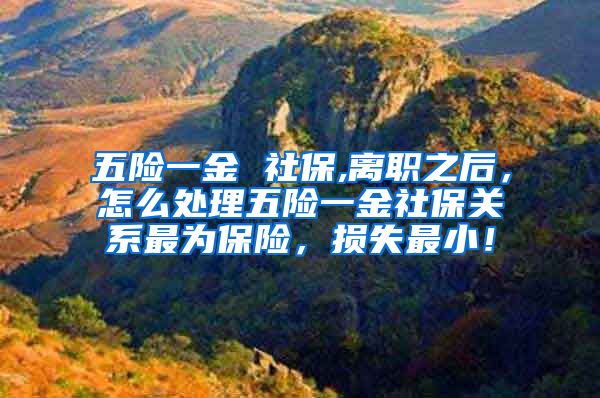 五险一金 社保,离职之后，怎么处理五险一金社保关系最为保险，损失最小！