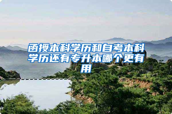 函授本科学历和自考本科学历还有专升本哪个更有用
