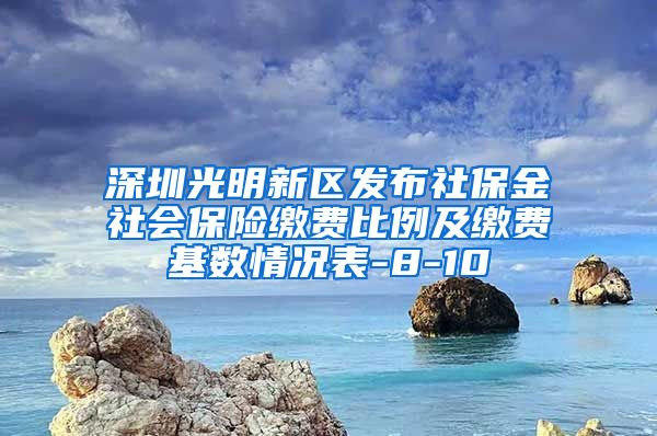 深圳光明新区发布社保金社会保险缴费比例及缴费基数情况表-8-10