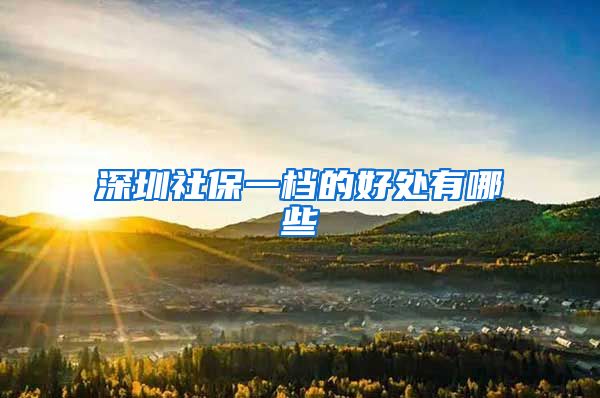 深圳社保一档的好处有哪些