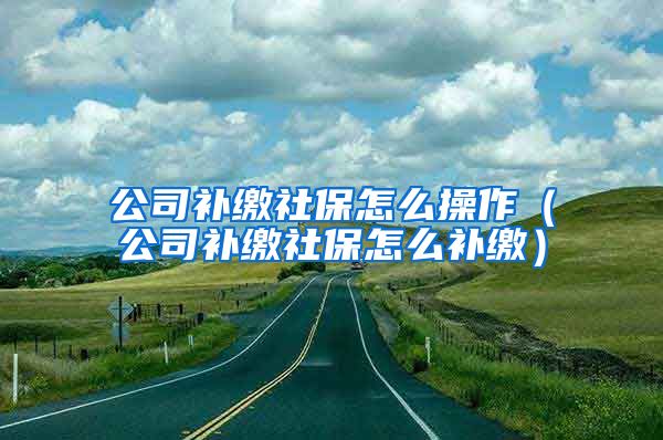 公司补缴社保怎么操作（公司补缴社保怎么补缴）