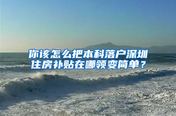 你该怎么把本科落户深圳住房补贴在哪领变简单？