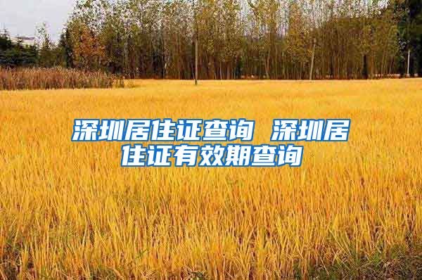 深圳居住证查询 深圳居住证有效期查询