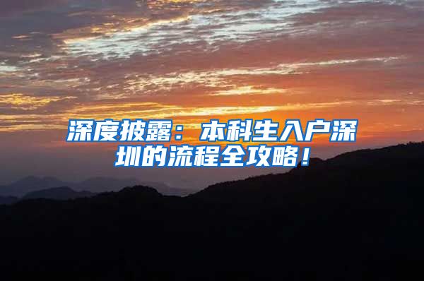 深度披露：本科生入户深圳的流程全攻略！