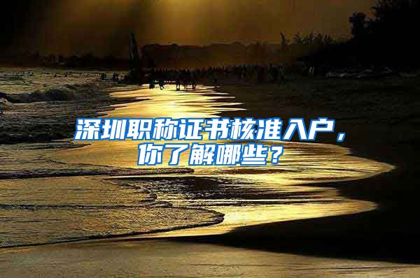 深圳职称证书核准入户，你了解哪些？
