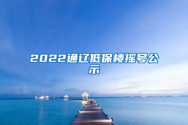 2022通辽低保楼摇号公示