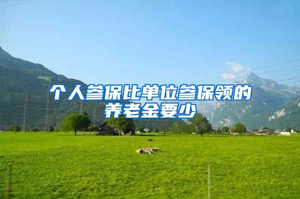 个人参保比单位参保领的养老金要少