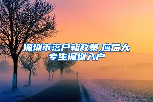 深圳市落户新政策,应届大专生深圳入户