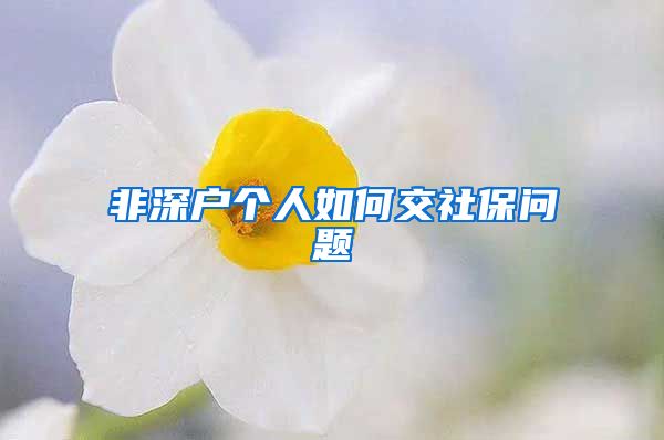 非深户个人如何交社保问题