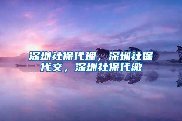 深圳社保代理，深圳社保代交，深圳社保代缴