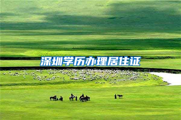 深圳学历办理居住证