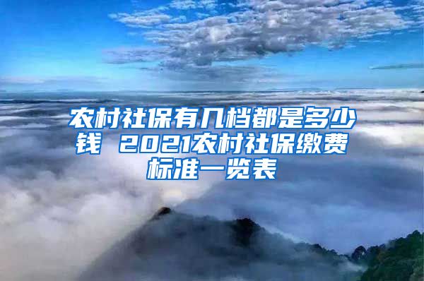 农村社保有几档都是多少钱 2021农村社保缴费标准一览表