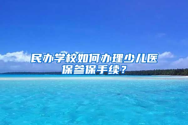 民办学校如何办理少儿医保参保手续？