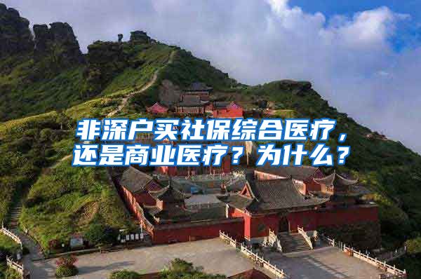 非深户买社保综合医疗，还是商业医疗？为什么？