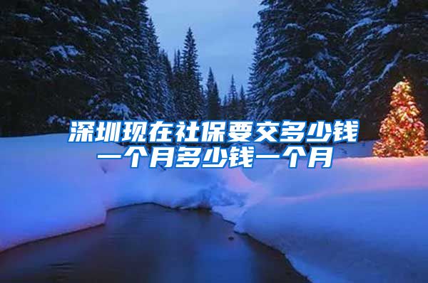 深圳现在社保要交多少钱一个月多少钱一个月