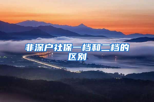非深户社保一档和二档的区别