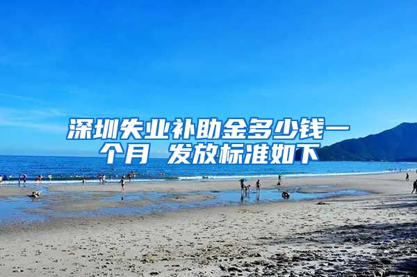 深圳失业补助金多少钱一个月 发放标准如下