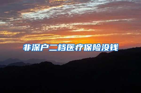 非深户二档医疗保险没钱